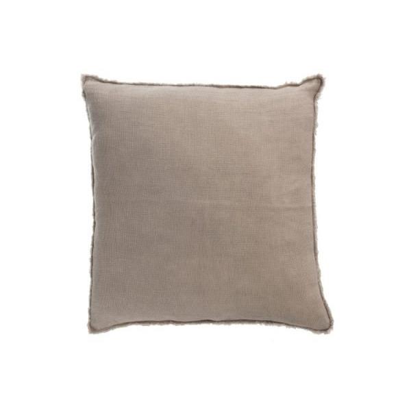 J-Line Sierkussen Stonewashed Linnen Bruin 45x45