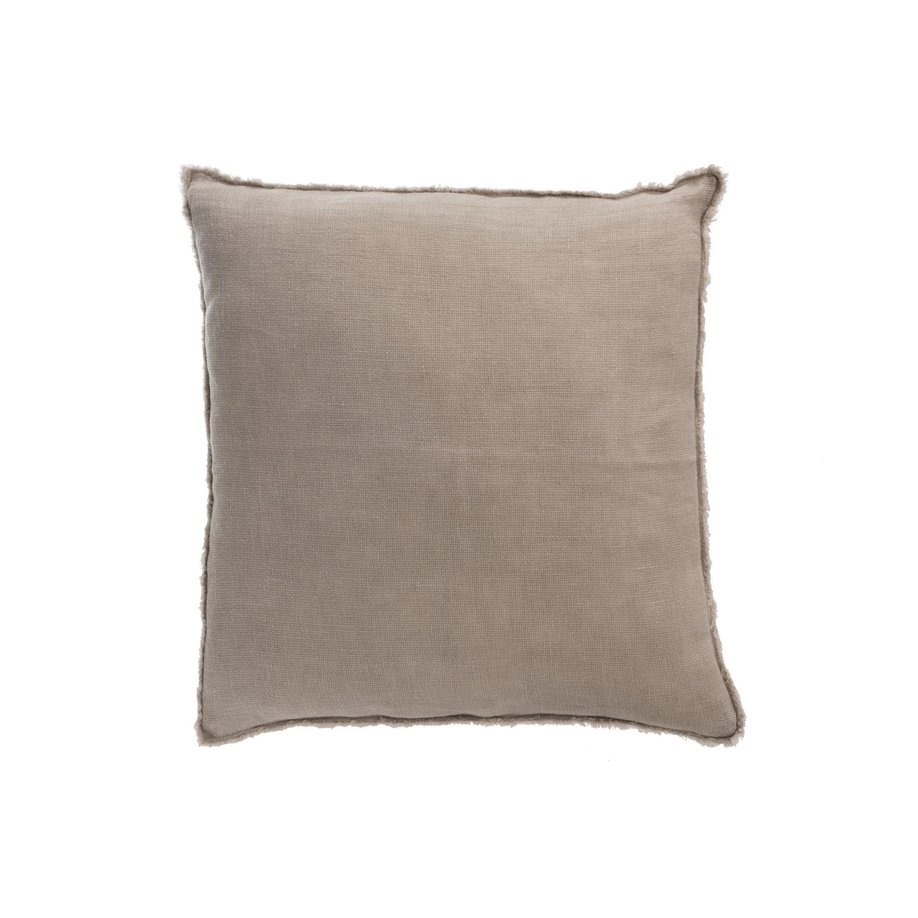 J-Line Sierkussen Stonewashed Linnen Bruin 45x45