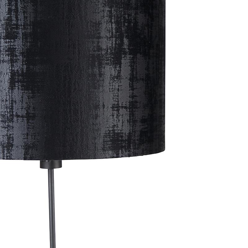 QAZQA Vloerlamp zwart kap zwart 40 cm verstelbaar - Parte