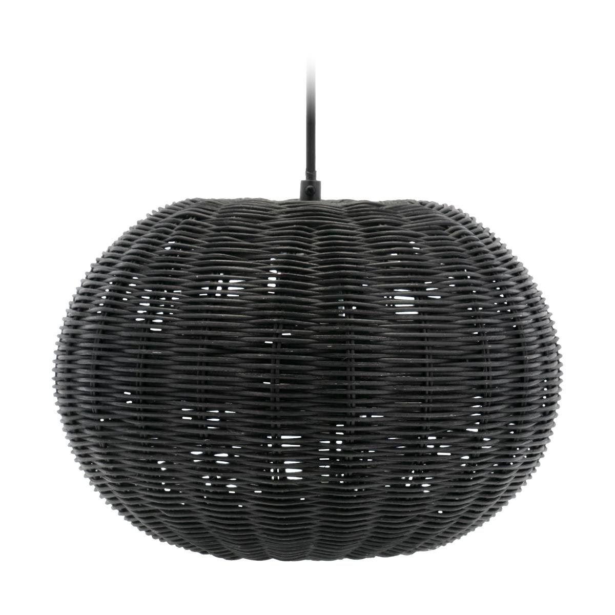 Villa Collection Werna rattan hanglamp zwart - 30 x 20 cm