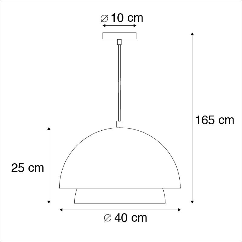 QAZQA Scandinavische hanglamp zwart met wit 2-laags - Claudius