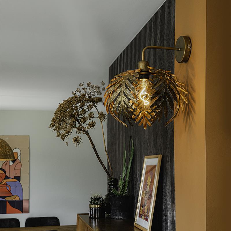 QAZQA Vintage wandlamp goud 25 cm - Botanica