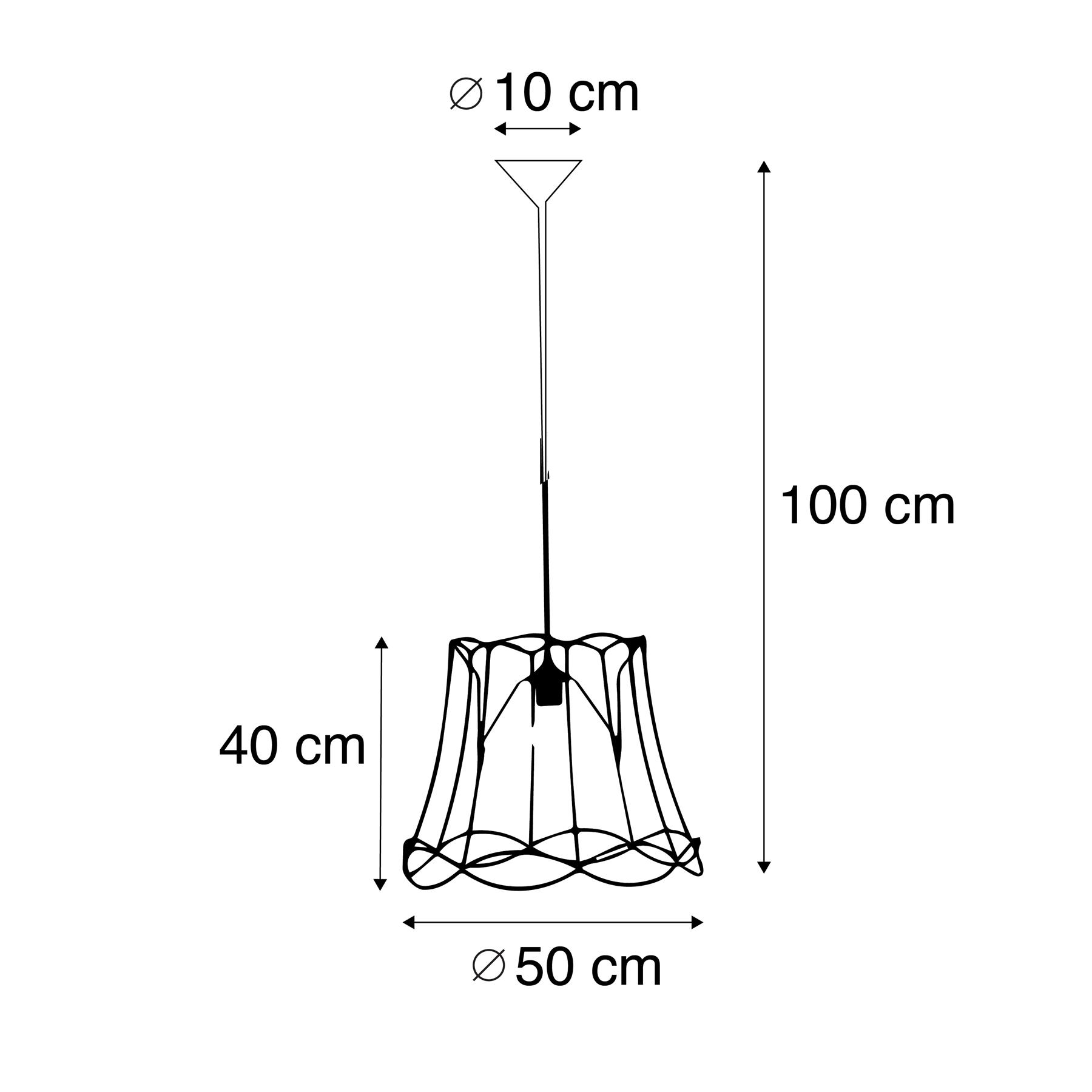 QAZQA Set van 2 retro hanglampen zwart 50 cm - Granny Frame