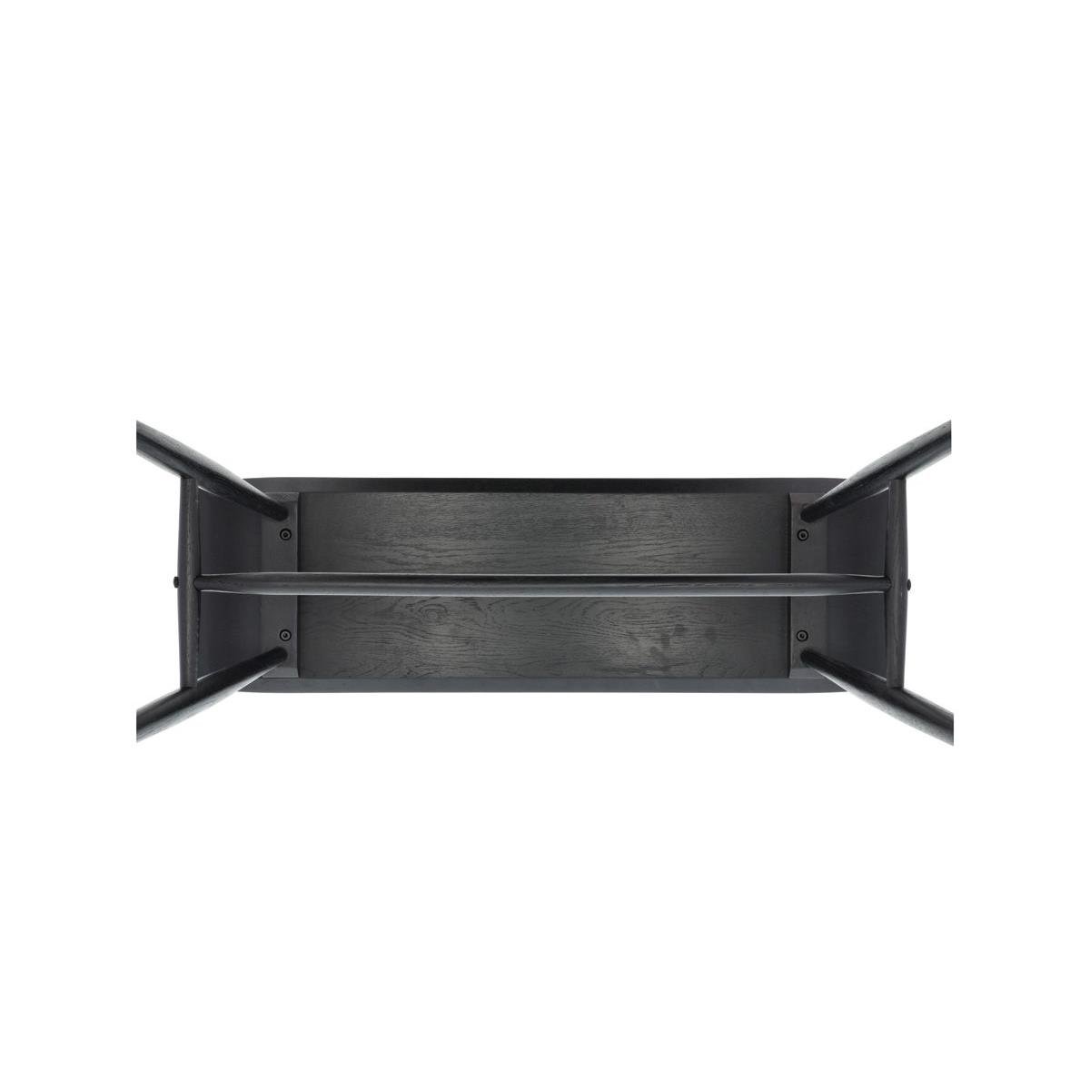 Villa Collection Bast houten bankje zwart - 90 x 45 cm