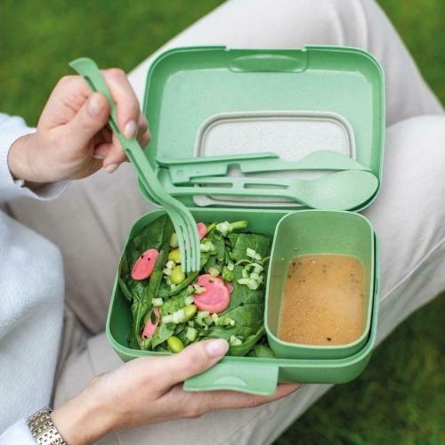 Koziol - Lunchbox- en Bestekset, Organic, Blad Groen - Koziol | Candy