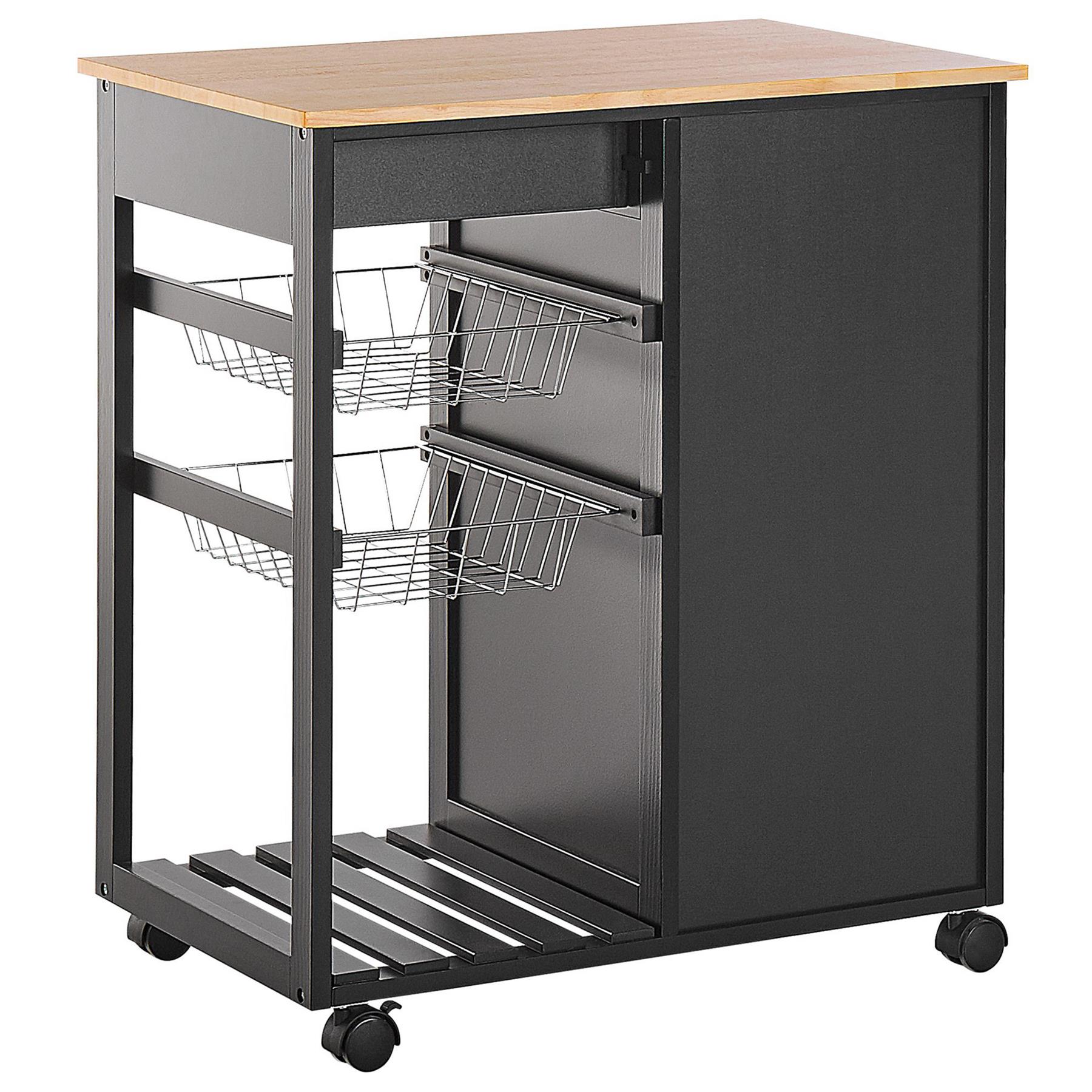 Beliani - BOVES - Keukentrolley - Zwart - MDF