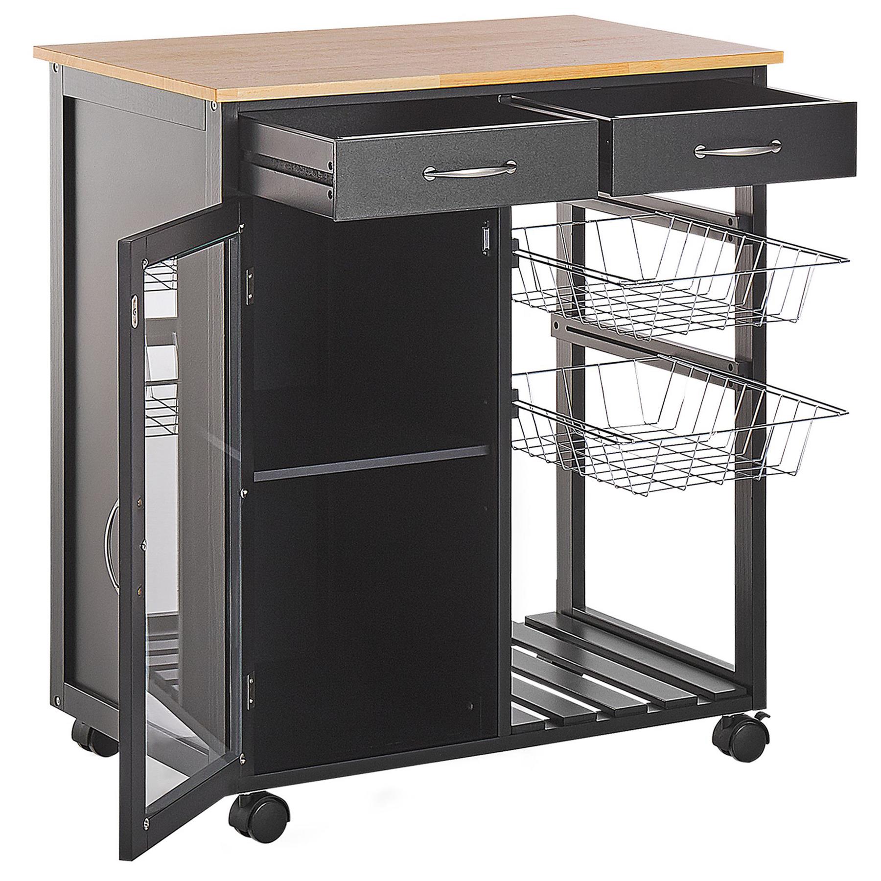 Beliani - BOVES - Keukentrolley - Zwart - MDF