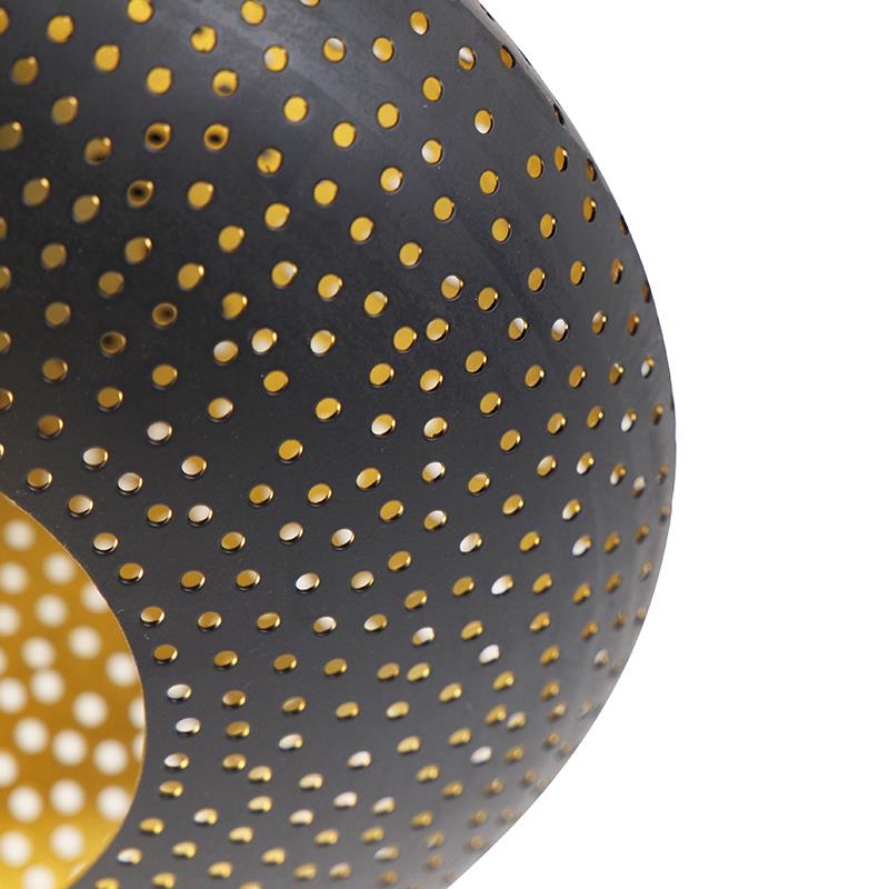 QAZQA Oosterse plafondlamp zwart met goud 25 cm - Radiance