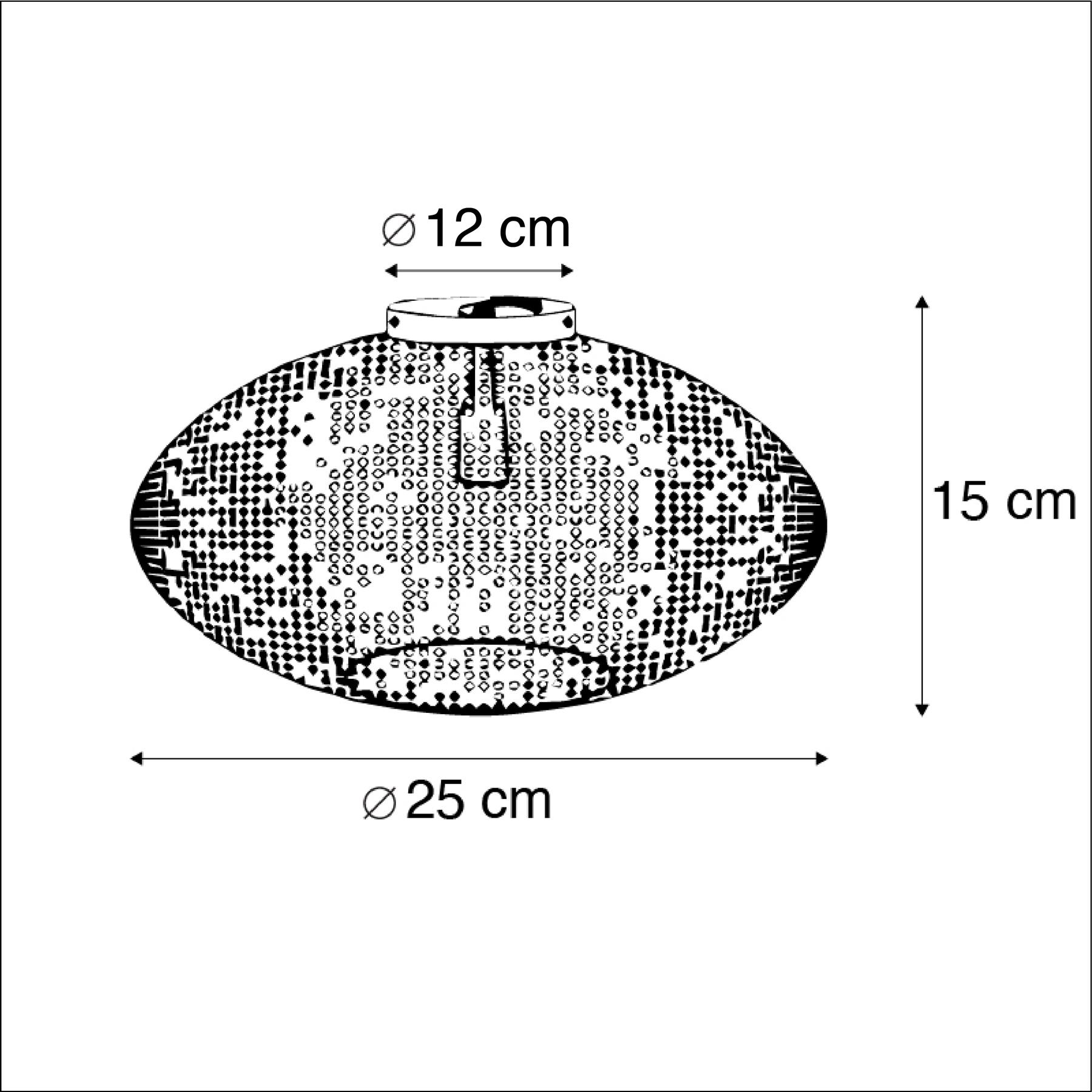 QAZQA Oosterse plafondlamp zwart met goud 25 cm - Radiance