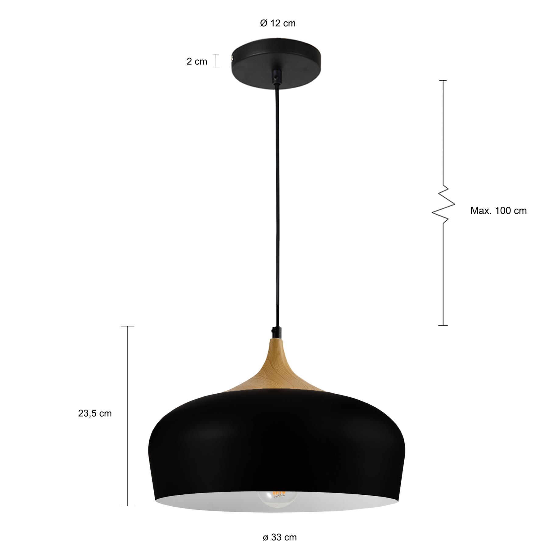 QUVIO Hanglamp rond zwart - QUV5064L-BLACK