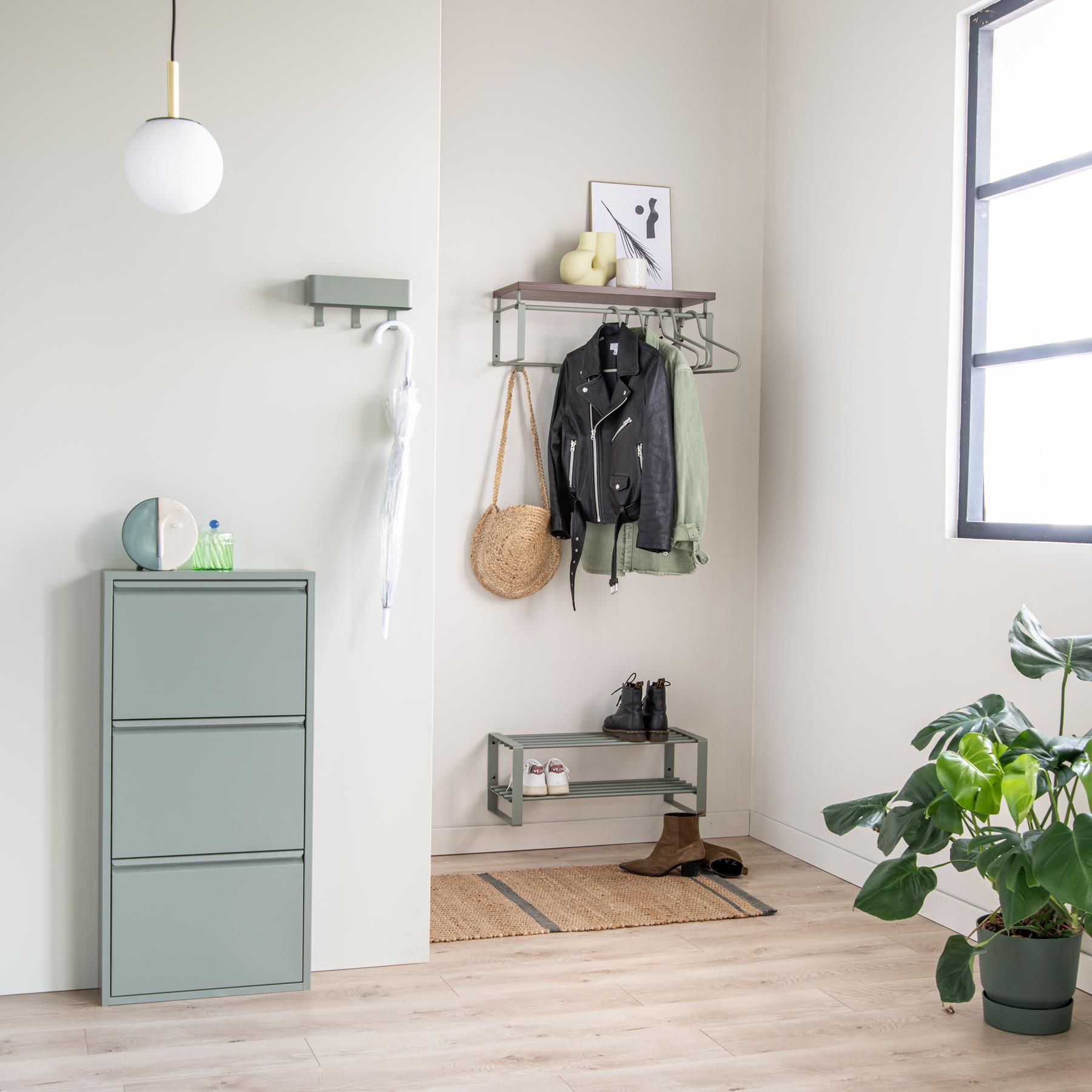 Spinder Design Billy 3 Schoenenkast - Lichtgroen