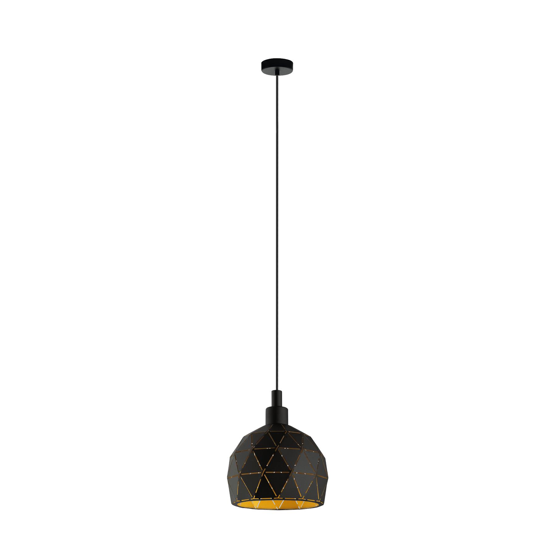 EGLO Roccaforte Hanglamp - 1 lichts - Ø17 cm - E14 - Zwart - Goud