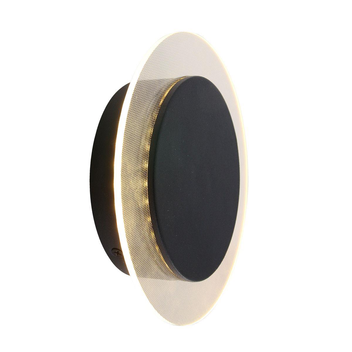 Steinhauer - wandlamp - Lido - zwart - kunststof metaal - Ø 17cm - LED - 2564ZW