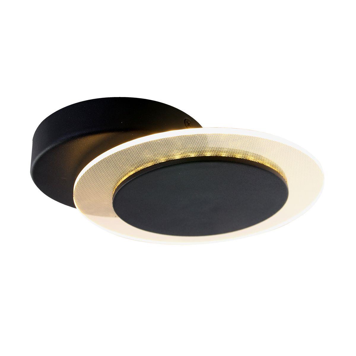 Steinhauer - wandlamp - Lido - zwart - kunststof metaal - Ø 17cm - LED - 2564ZW