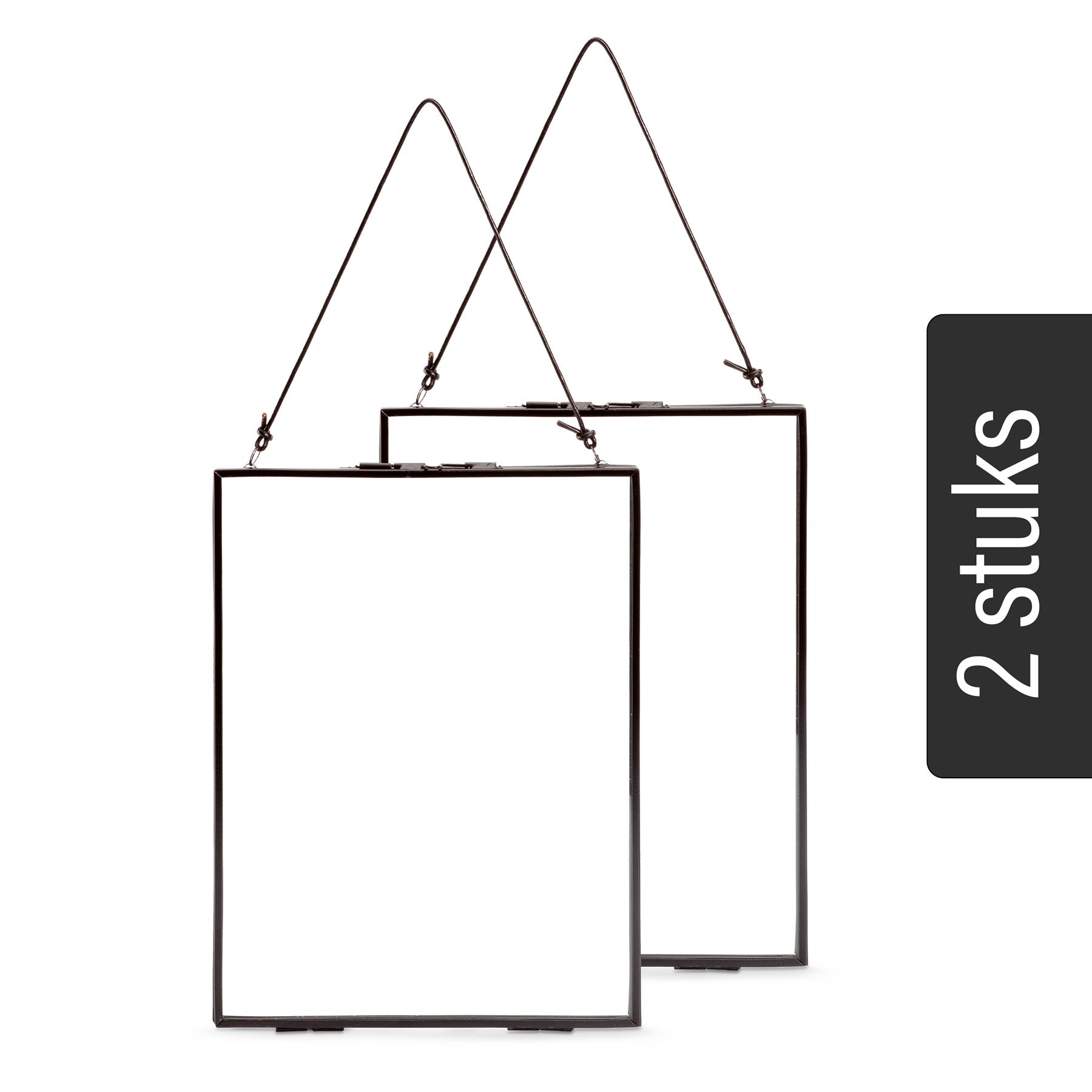 vtwonen Fotolijsten - 2 Stuks - Metaal - Zwart - 20x26cm