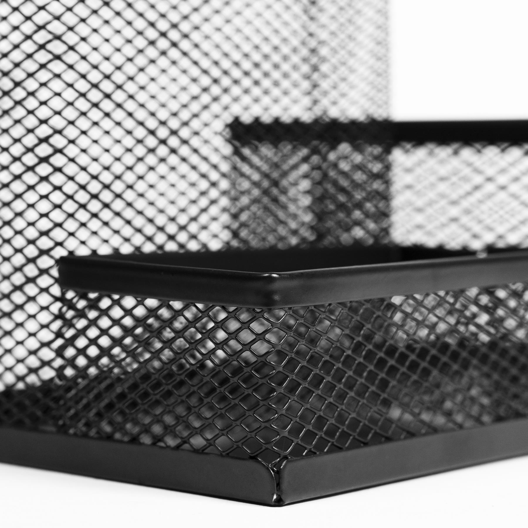 QUVIO Bureau organizer met gaas - Zwart