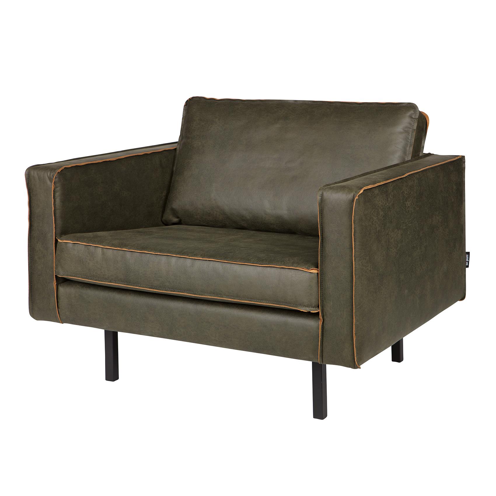 BePureHome Rodeo Fauteuil - Eco-leder - Army
