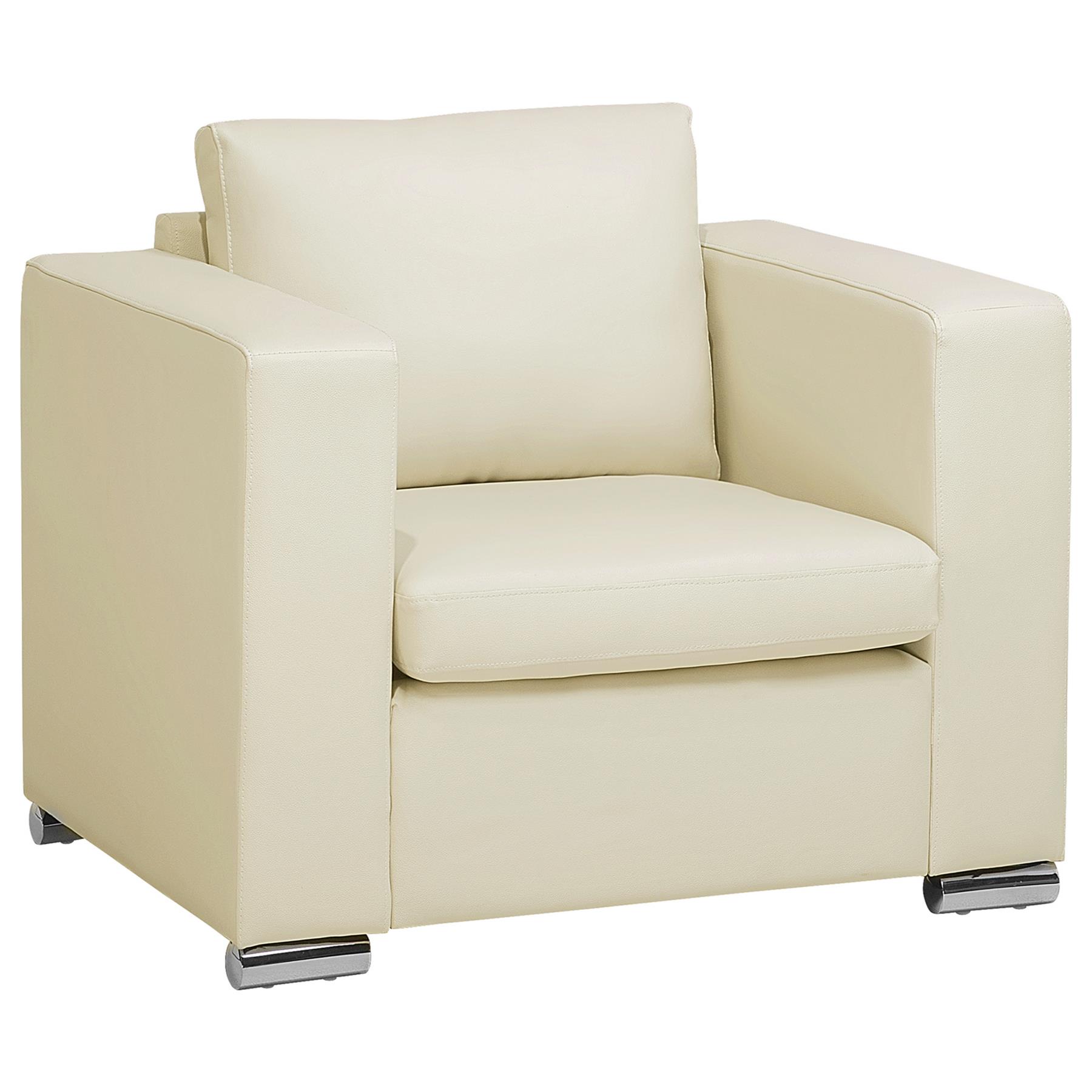 HELSINKI - Fauteuil - Beige - Leer