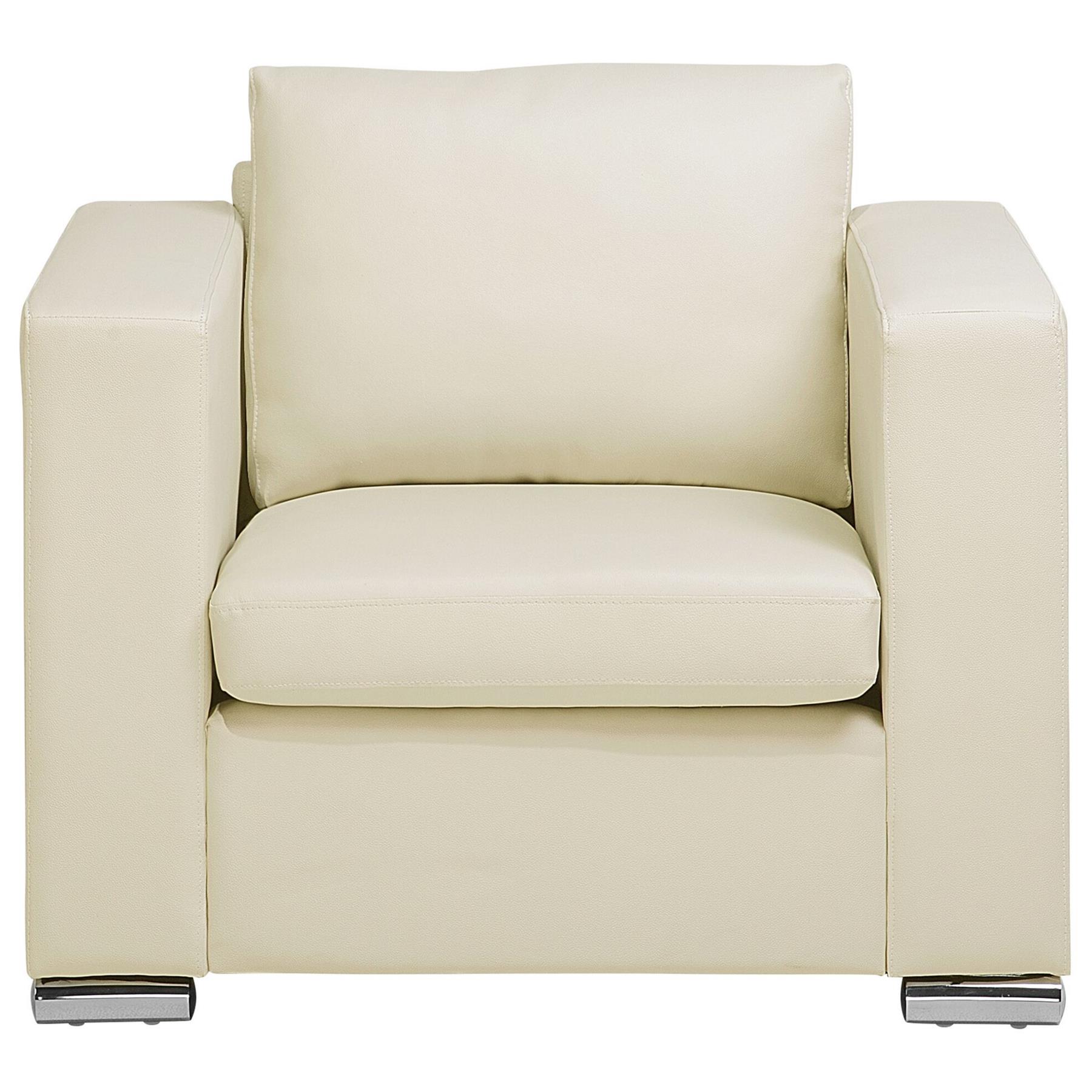 HELSINKI - Fauteuil - Beige - Leer