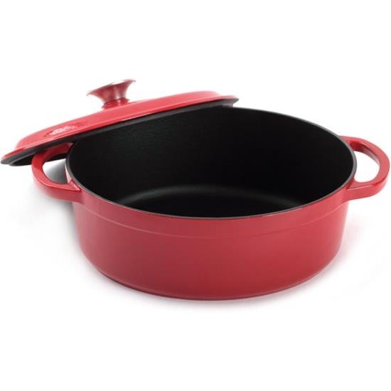 Sürel Gietijzeren braadpan ovaal rood, 23cm x 29cm