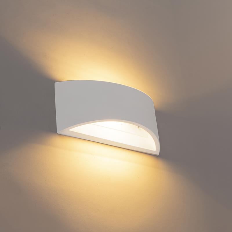 QAZQA Moderne wandlamp wit 20cm met lichteffect - Tum
