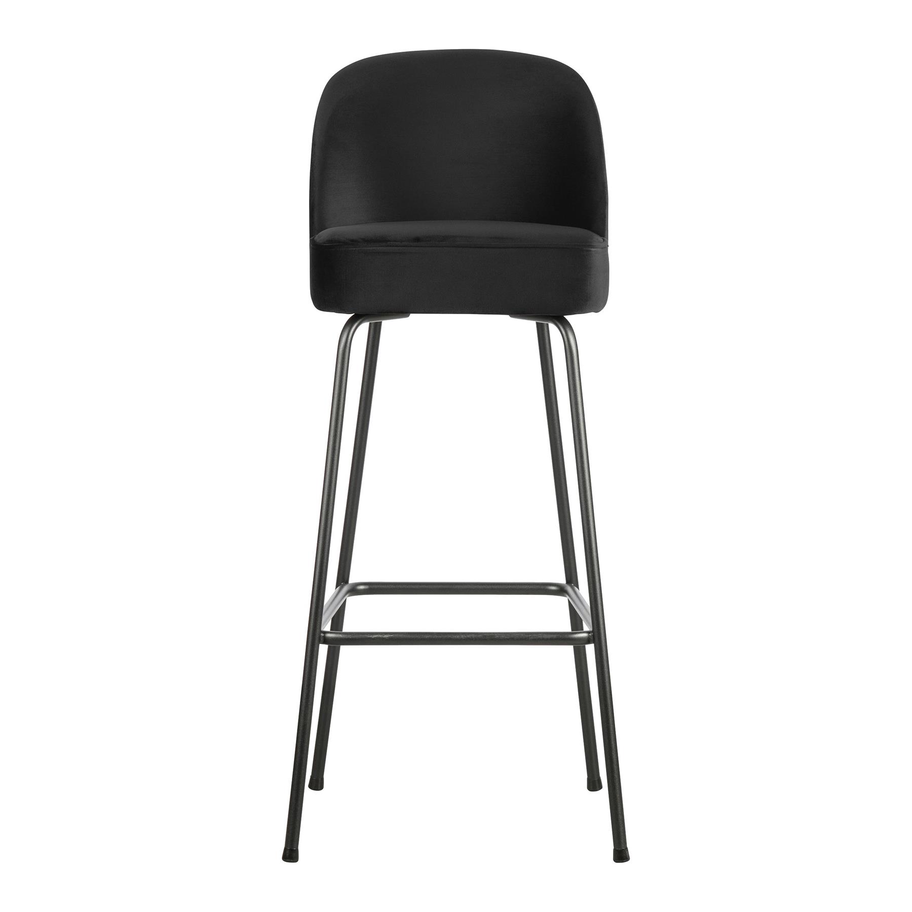 BePureHome Vogue Barkruk H 103 cm - Fluweel - Zwart
