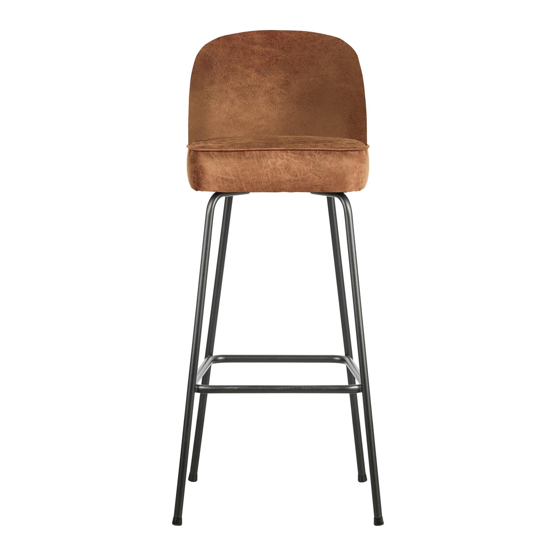 BePureHome Vogue Barkruk H 103 cm - Ecoleer - Cognac