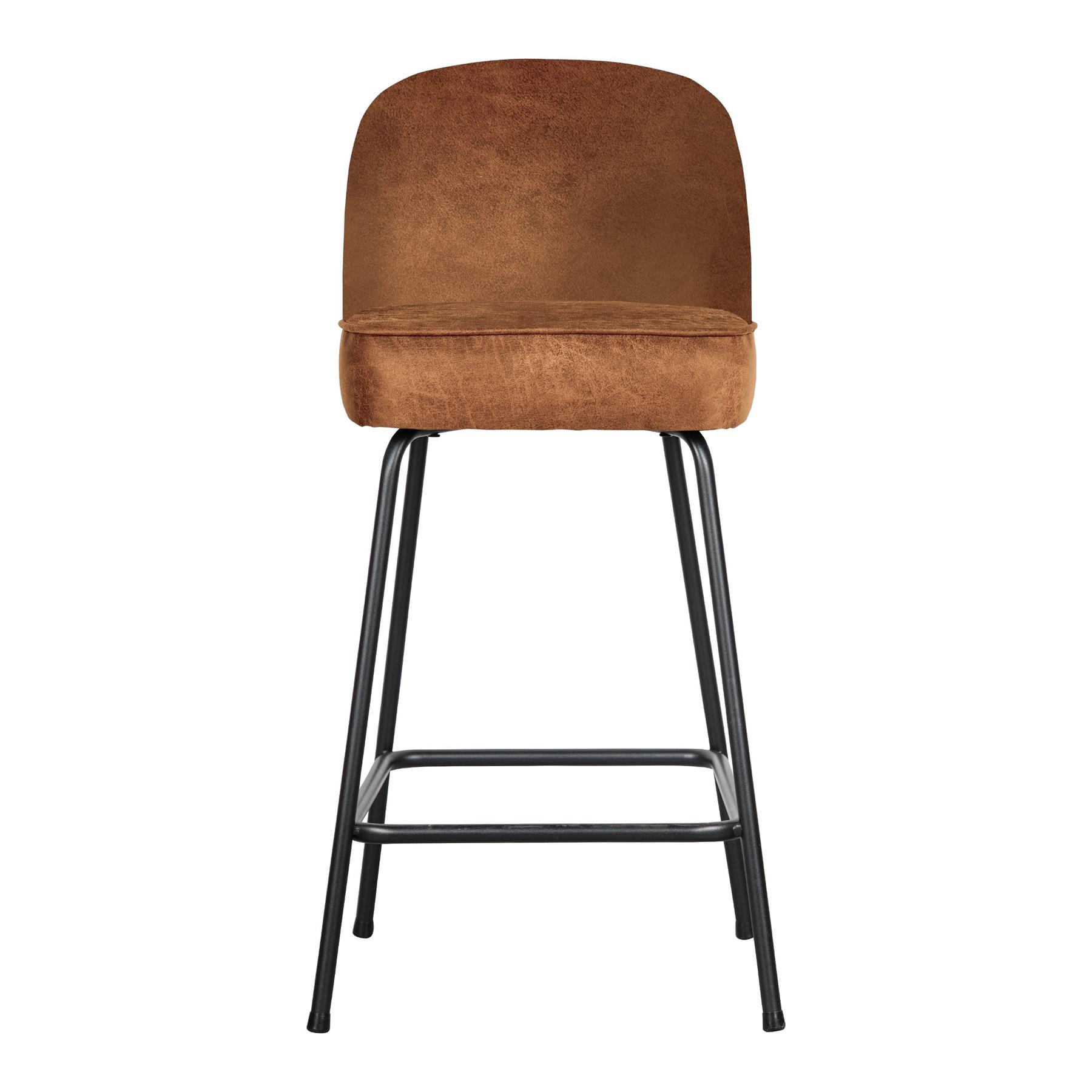 BePureHome Vogue Barkruk H 89 cm - Ecoleer - Cognac