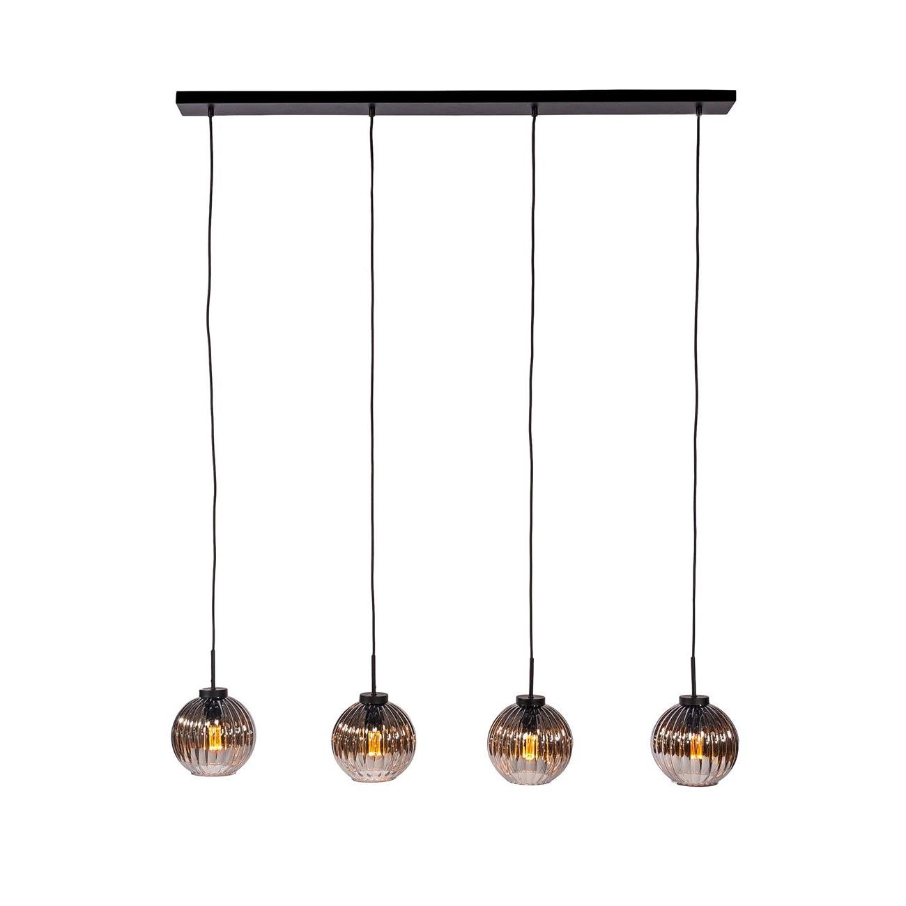 Lions Design Nova Hanglamp Smoke Glas 4 lichts