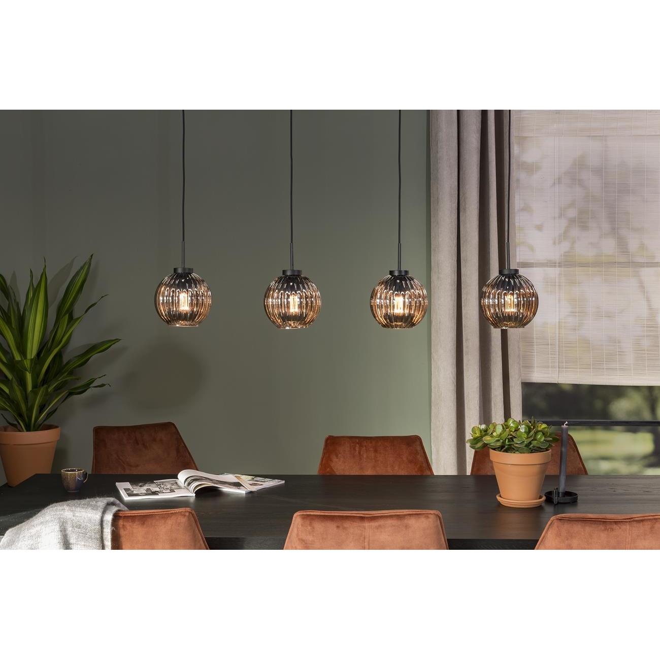 Lions Design Nova Hanglamp Smoke Glas 4 lichts
