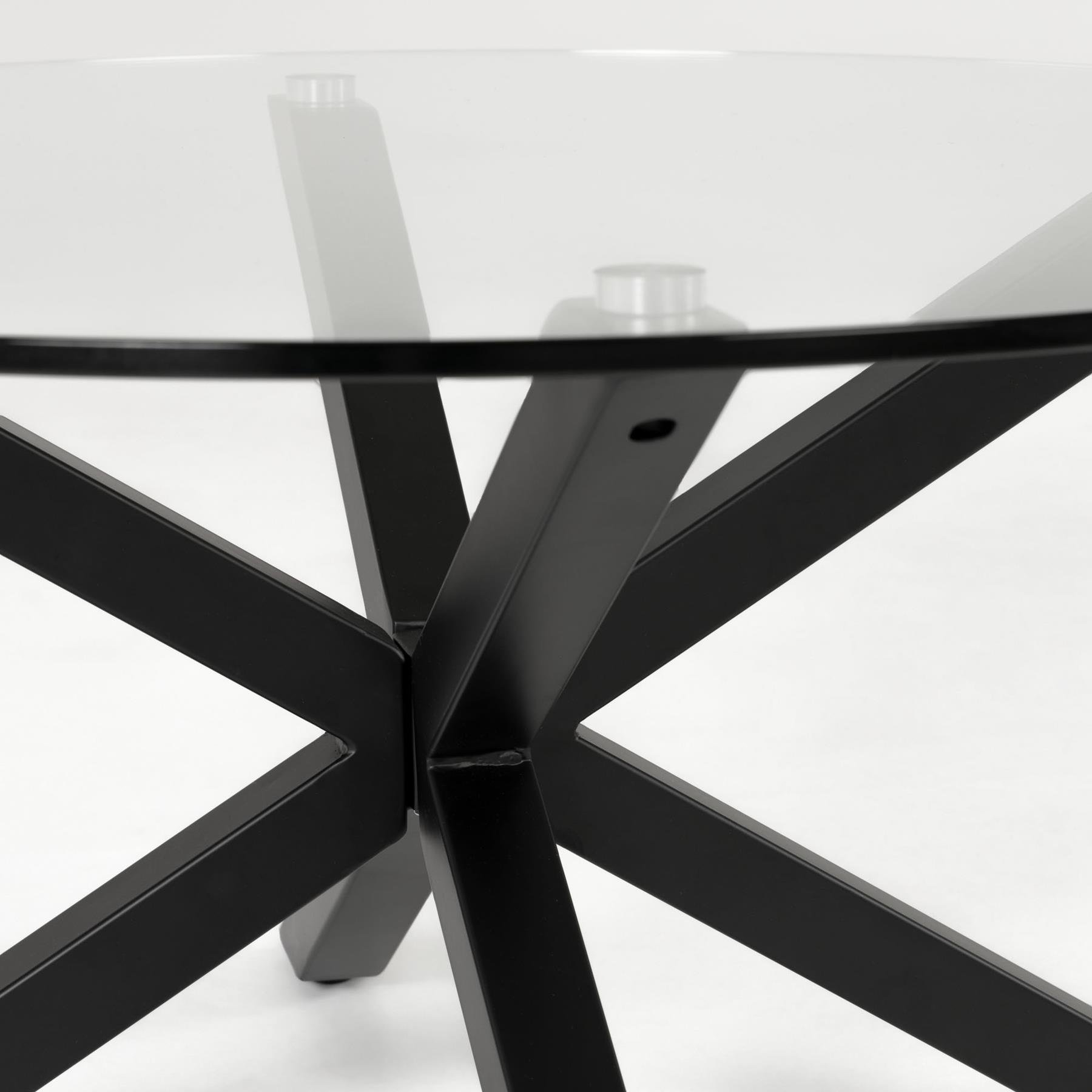 Kave Home Argo Eettafel - Ø 120 cm - Glas / Zwart