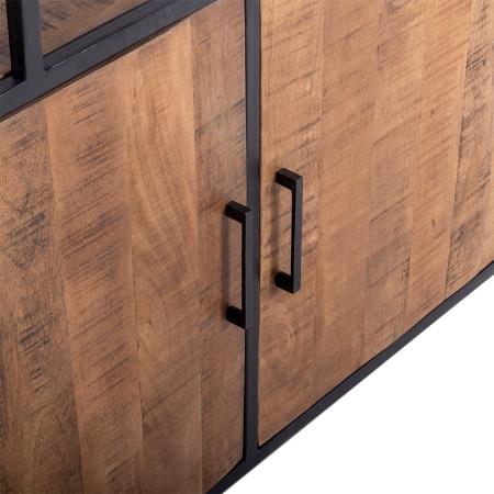 Giga Meubel - Wandkast Hout - Zwart Metaal - 110x36x210cm - Ruben