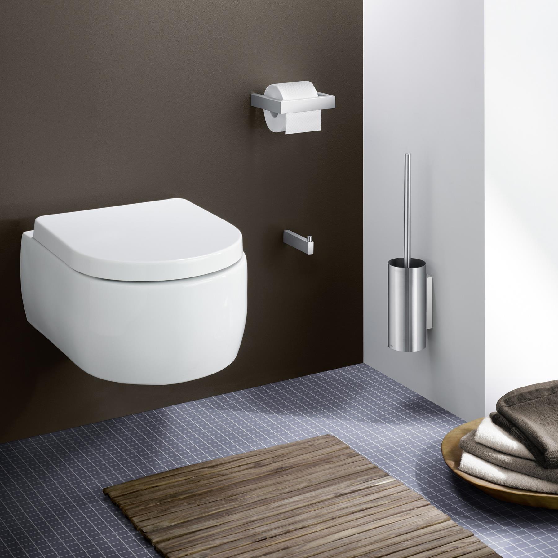 Zack Linea Toiletborstel met houder mat
