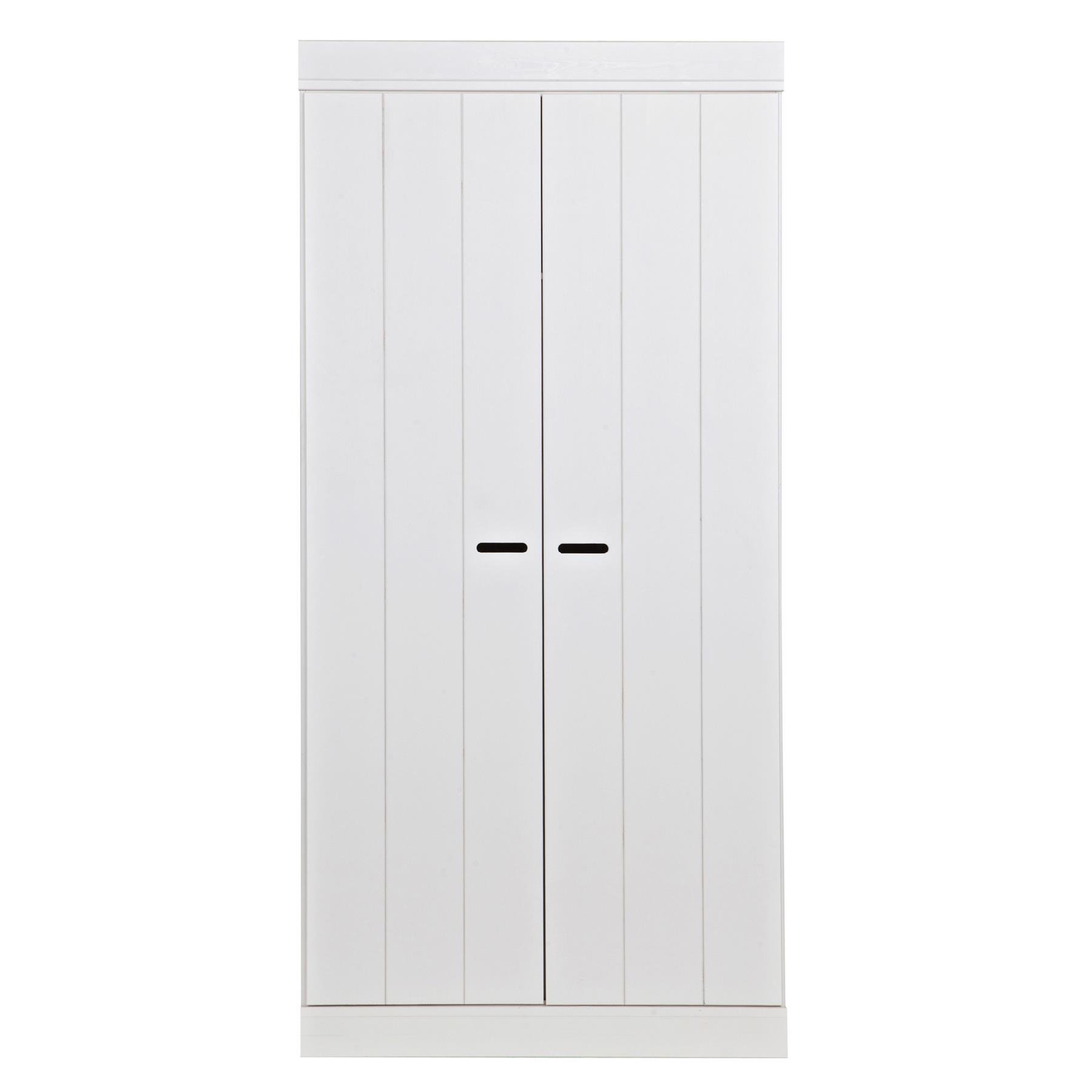 Woood Connect Kledingkast H 195 x B 94 x D 53 cm - Plank en Roede - Wit