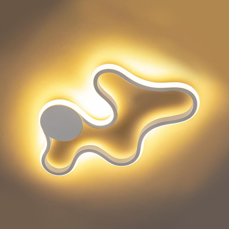 QAZQA Moderne wandlamp wit incl. LED - Plomp