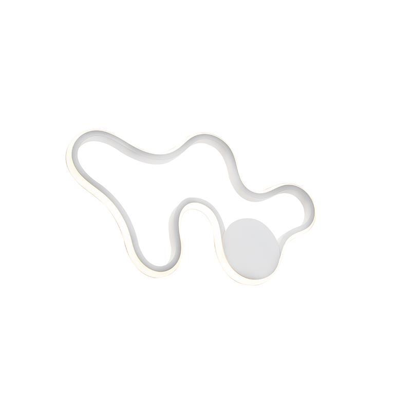 QAZQA Moderne wandlamp wit incl. LED - Plomp