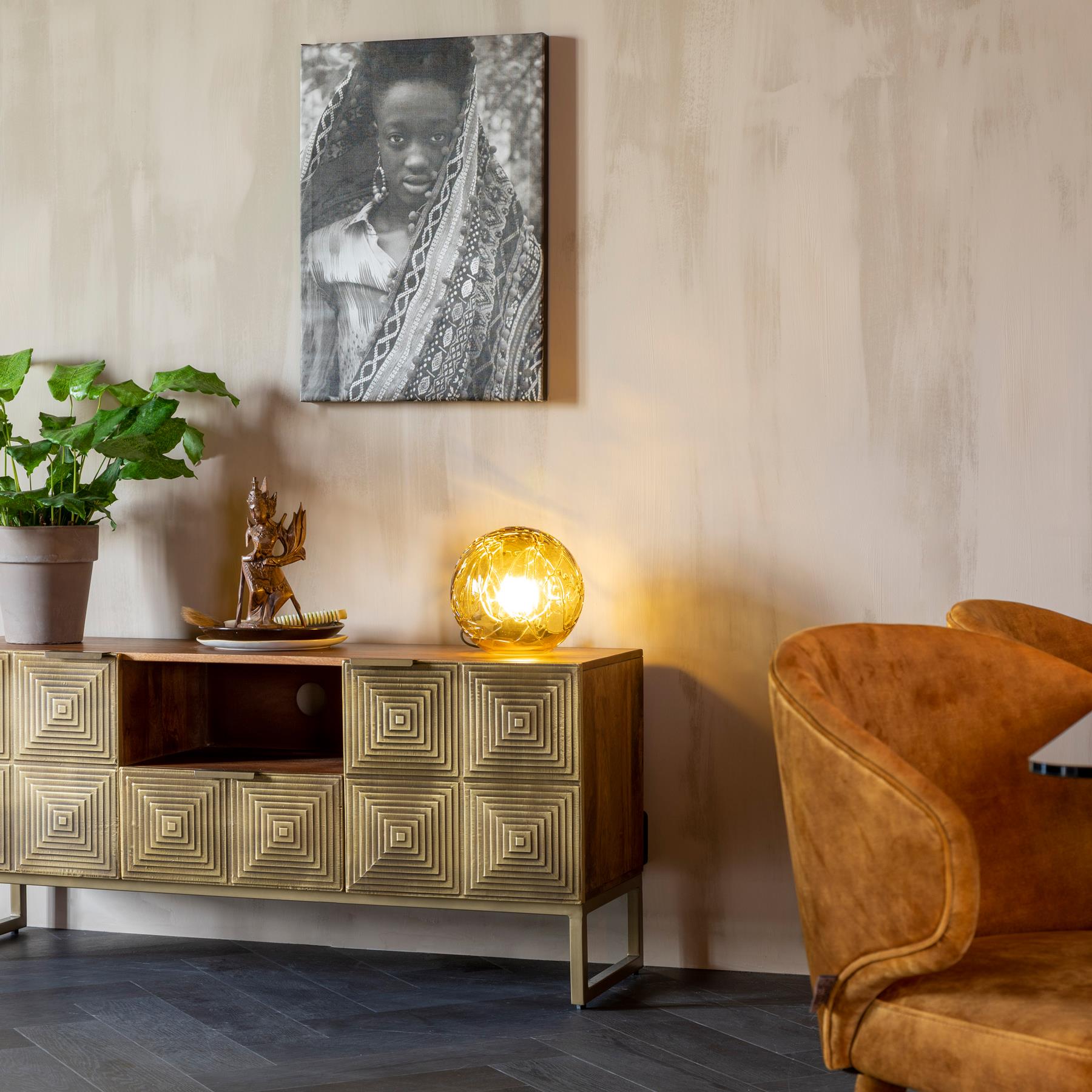 Dutchbone Lune Tafellamp - Brons