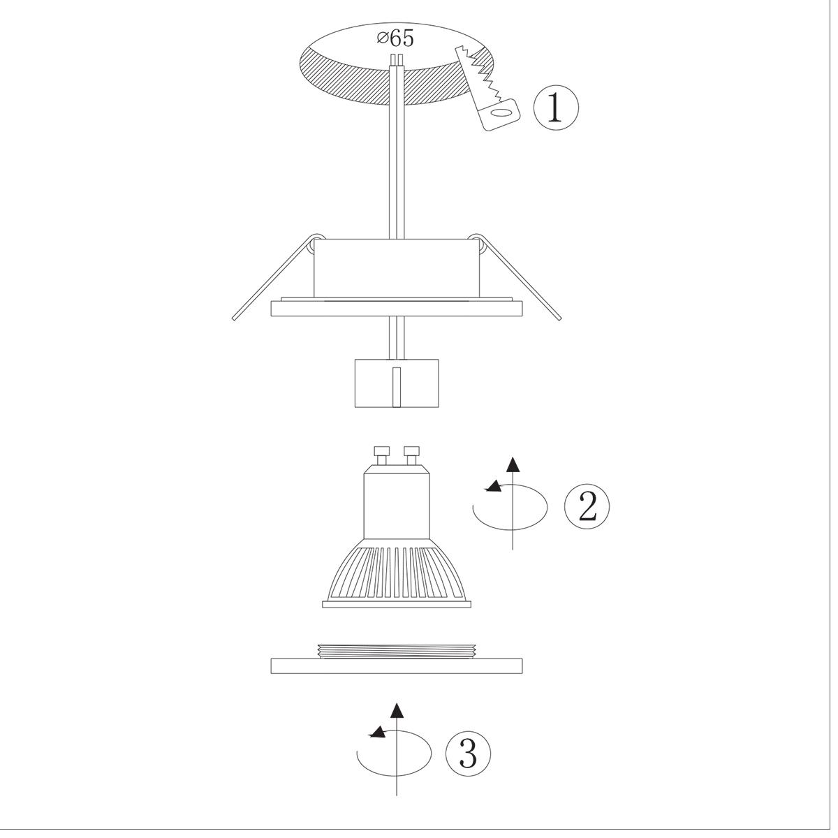 Steinhauer - spot - Pelite spot - zwart - metaal - Ø 9cm - GU10 - 2488ZW