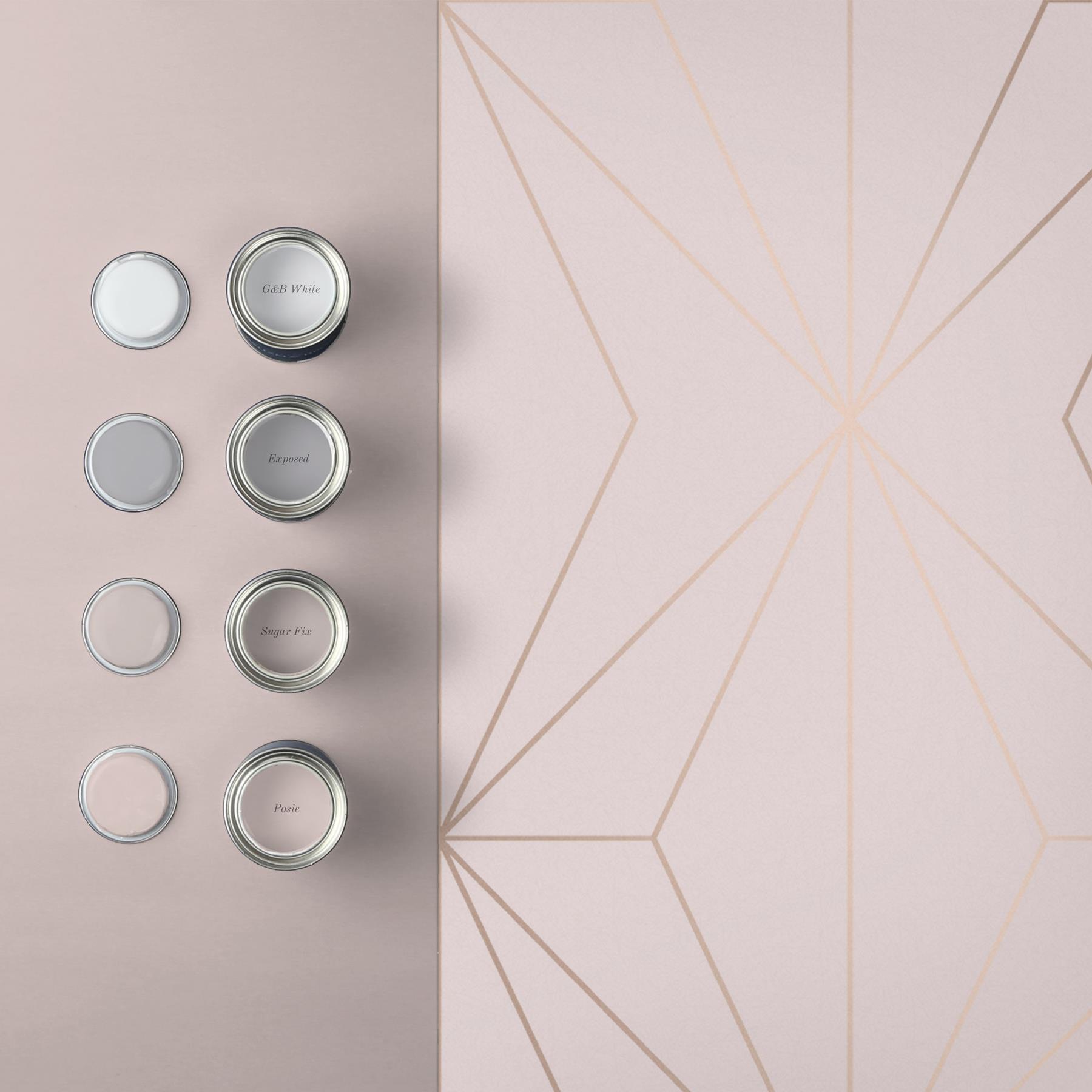 Graham & Brown vliesbehang Harmony Blush Rosegold roze