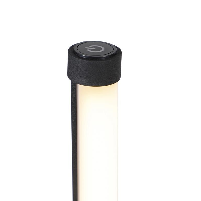 QAZQA Vloerlamp zwart incl. LED met touch dimmer 3-staps dimbaar -