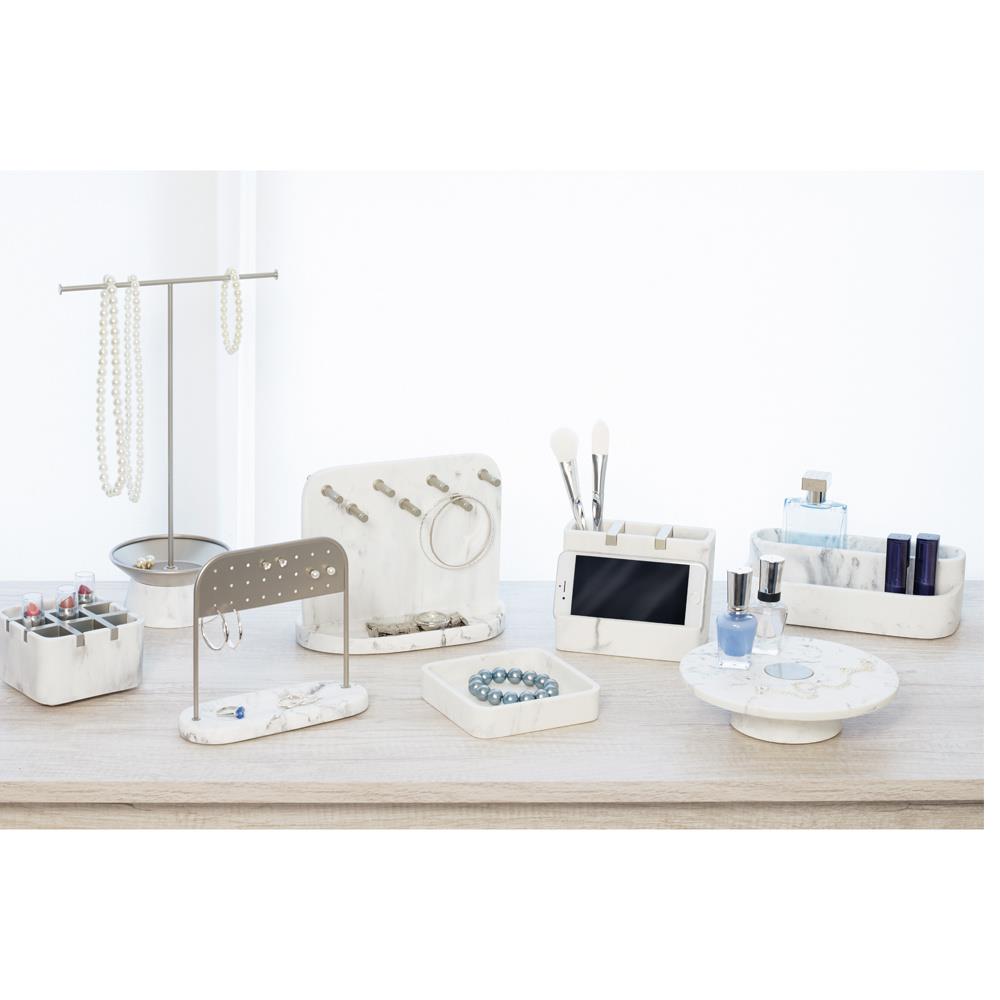 iDesign - Badkamer Organizer, 20.5 x 9 x 9 cm, Kunststof, Marmer Patro