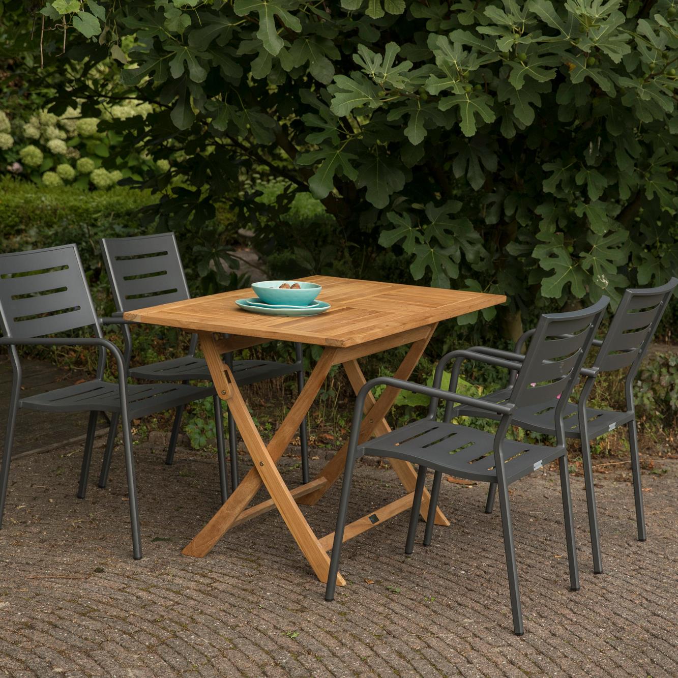 Exotan Folding Inklaptafel Tuin - Teak - Naturel - 75x120x70