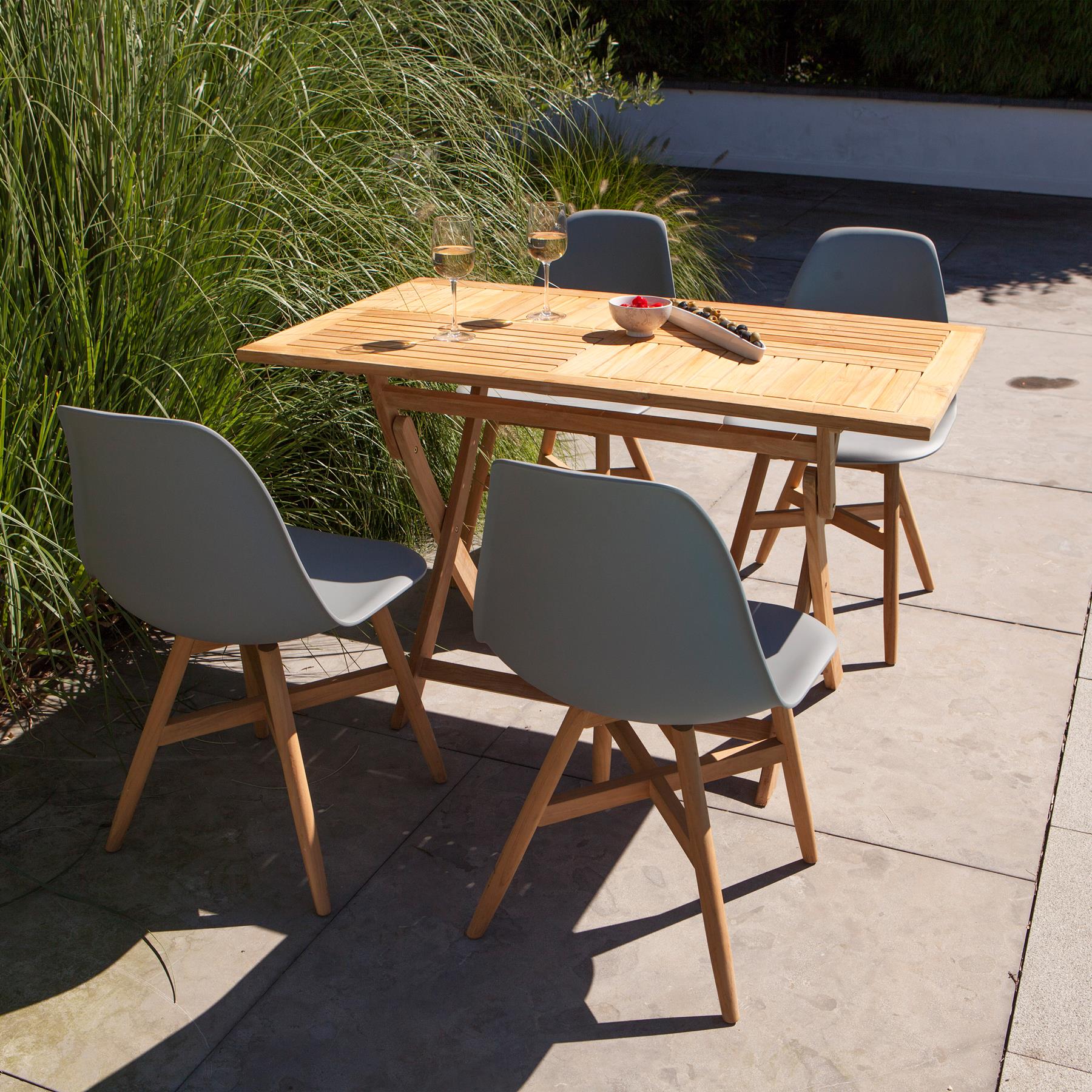 Exotan Folding Inklaptafel Tuin - Teak - Naturel - 75x120x70