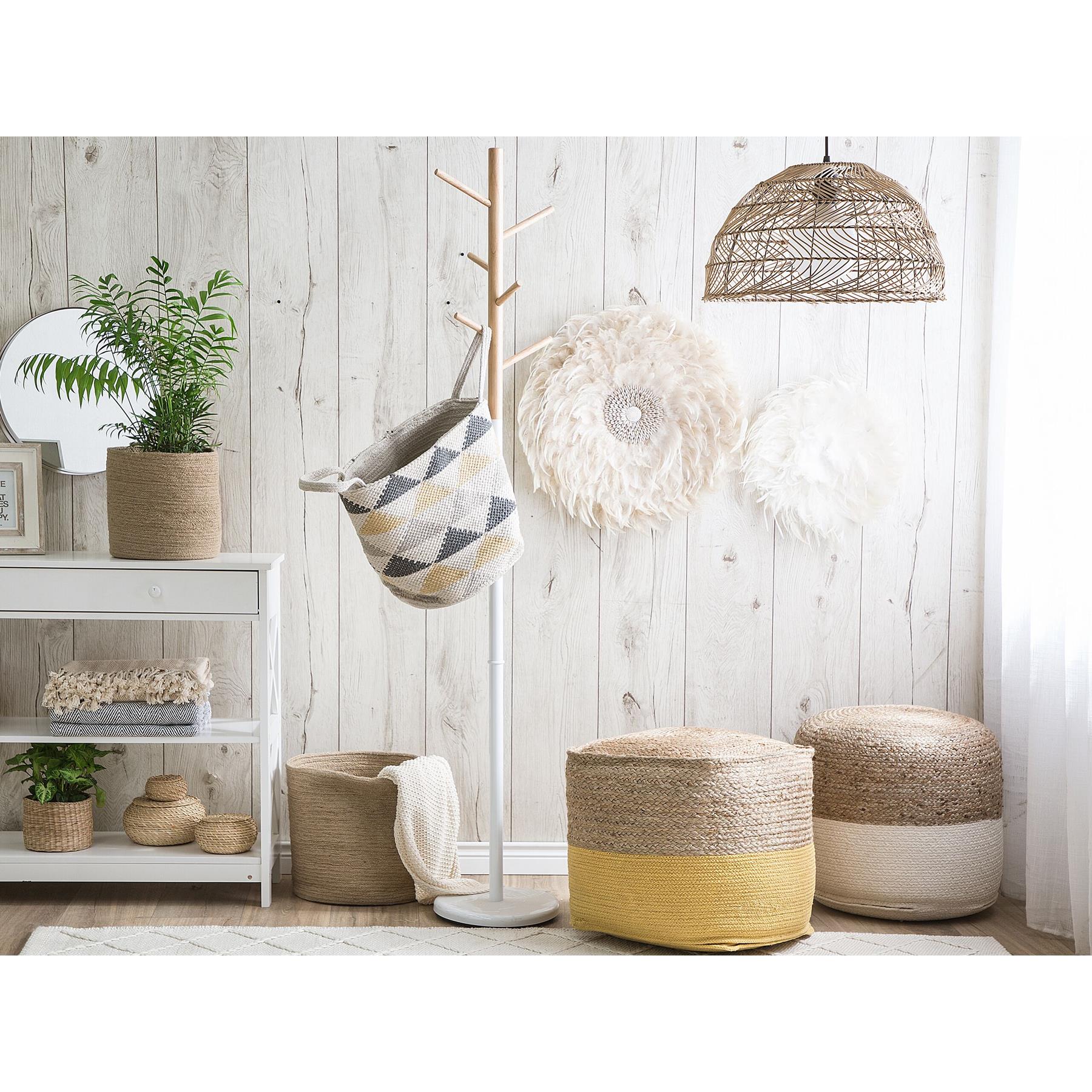 Beliani - DALAMA - Poef - Lichtgrijs - 46 cm - Katoen