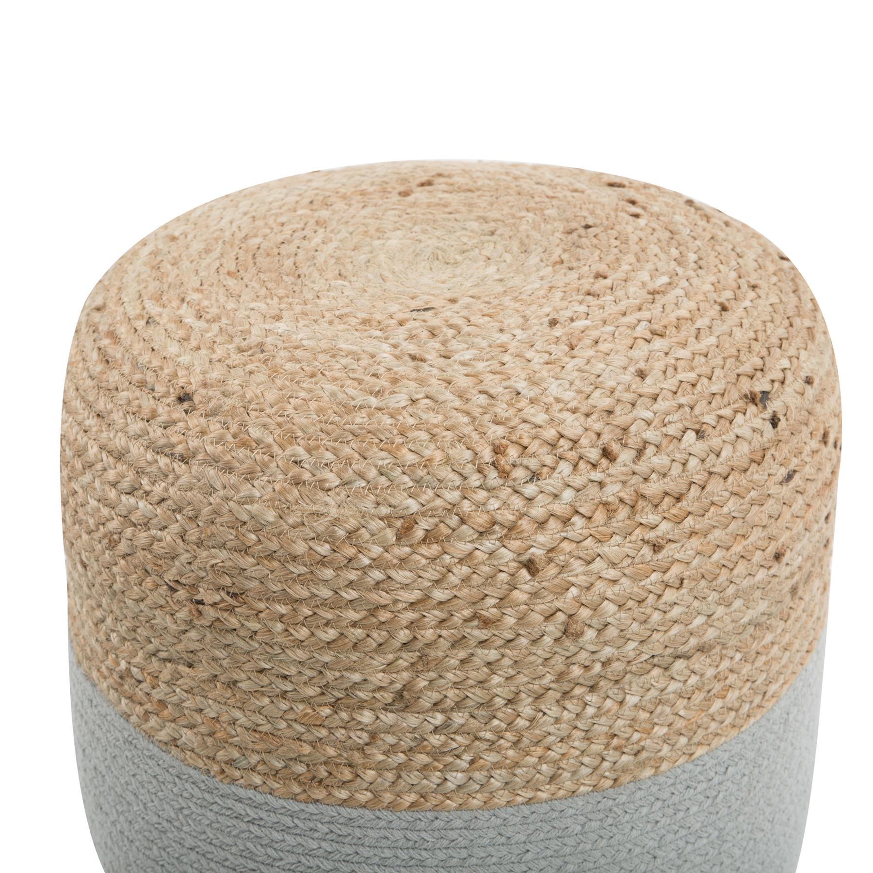 Beliani - DALAMA - Poef - Lichtgrijs - 46 cm - Katoen
