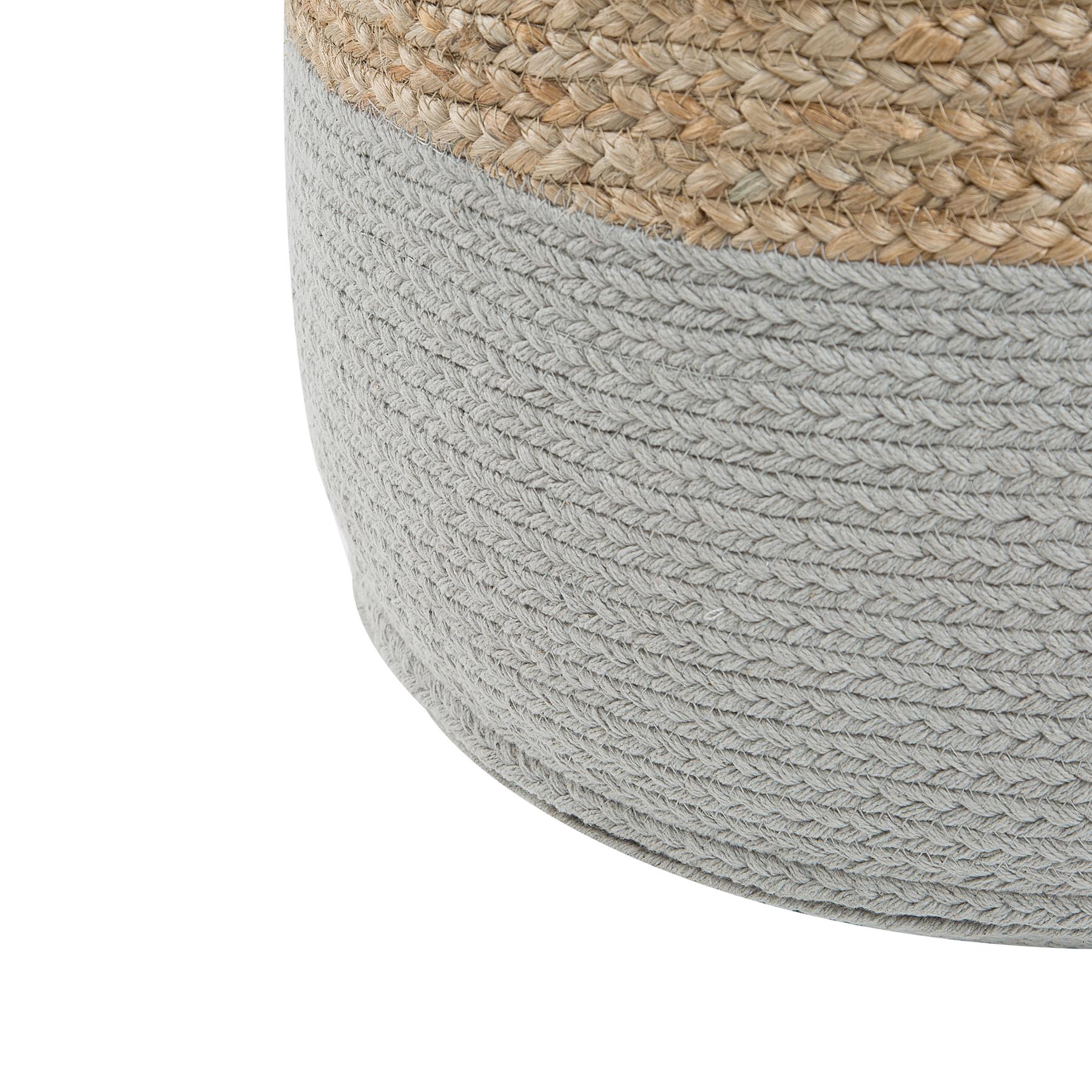 Beliani - DALAMA - Poef - Lichtgrijs - 46 cm - Katoen