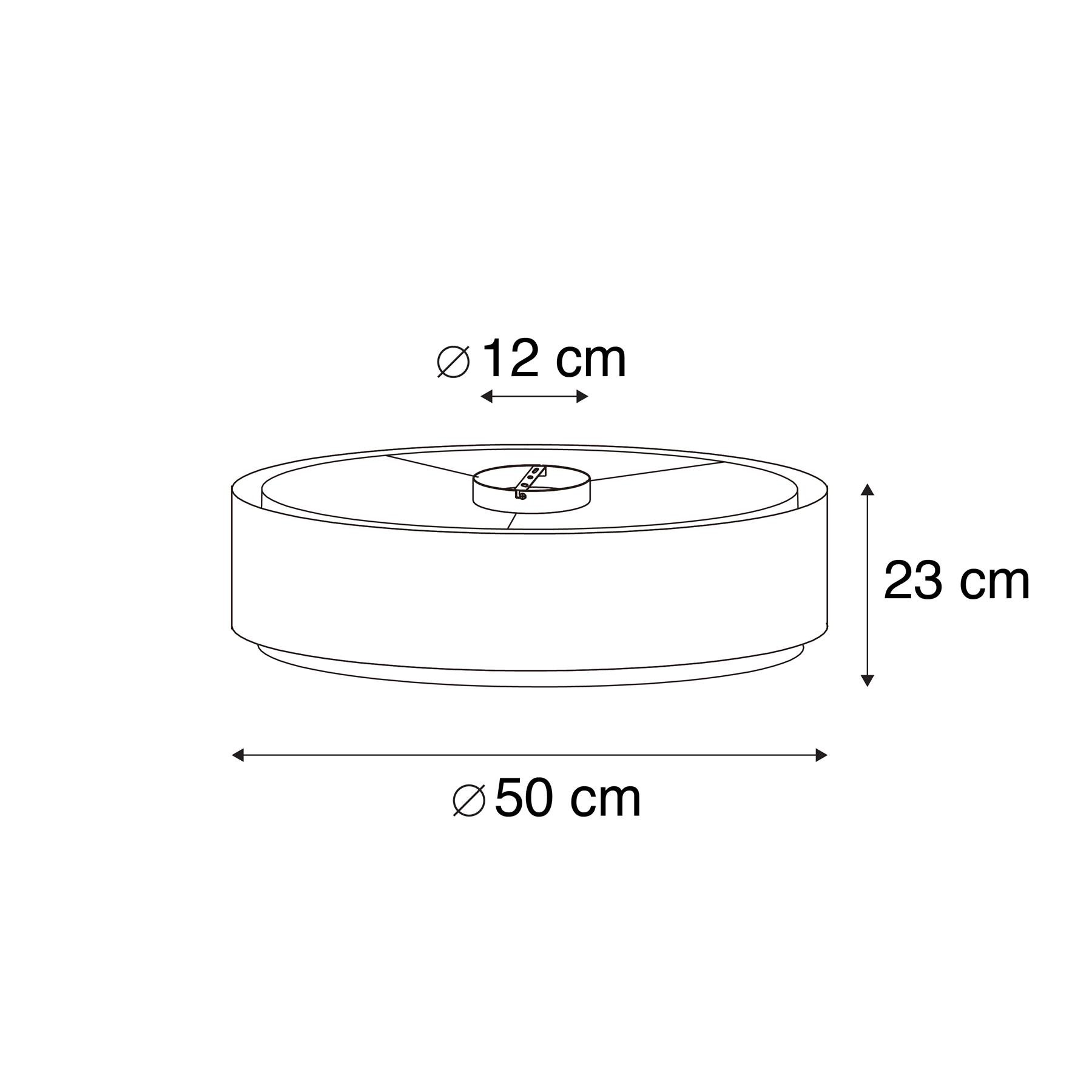 QAZQA Moderne plafonnière zwart met wit 50 cm 3-lichts - Drum Duo
