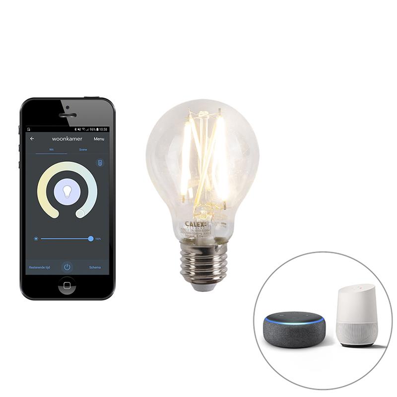 QAZQA Smart vloerlamp zwart incl. wifi A60 lichtbron - Lofty