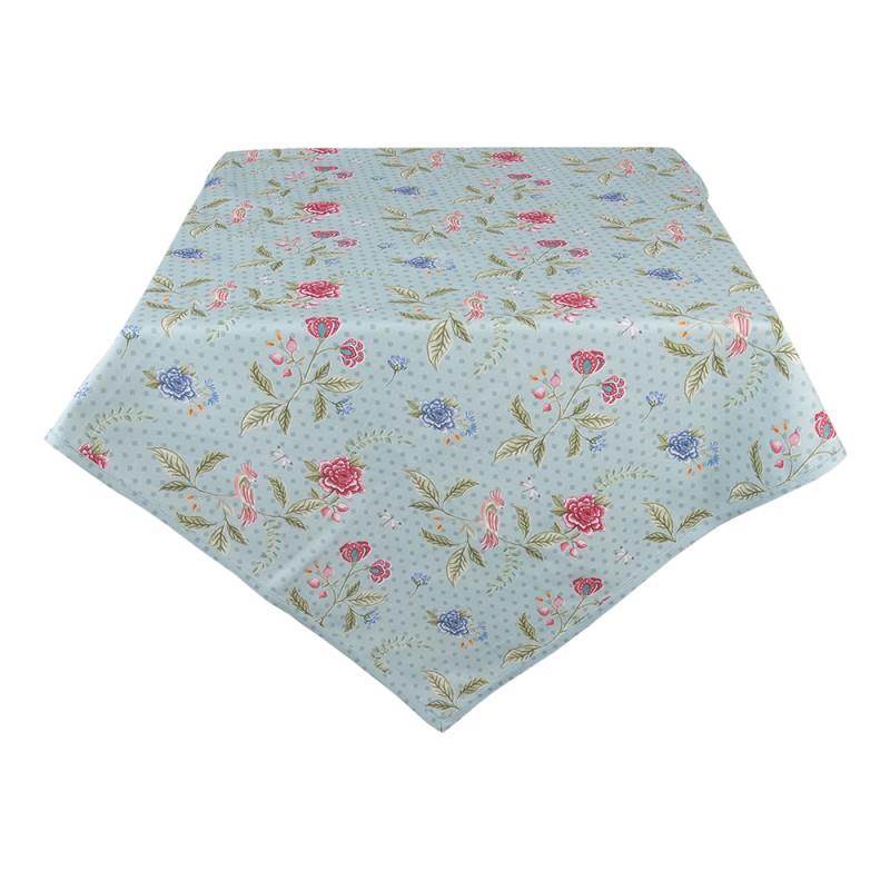 Clayre & Eef Tafelkleed  130x180 cm Blauw Groen Katoen Rechthoek
