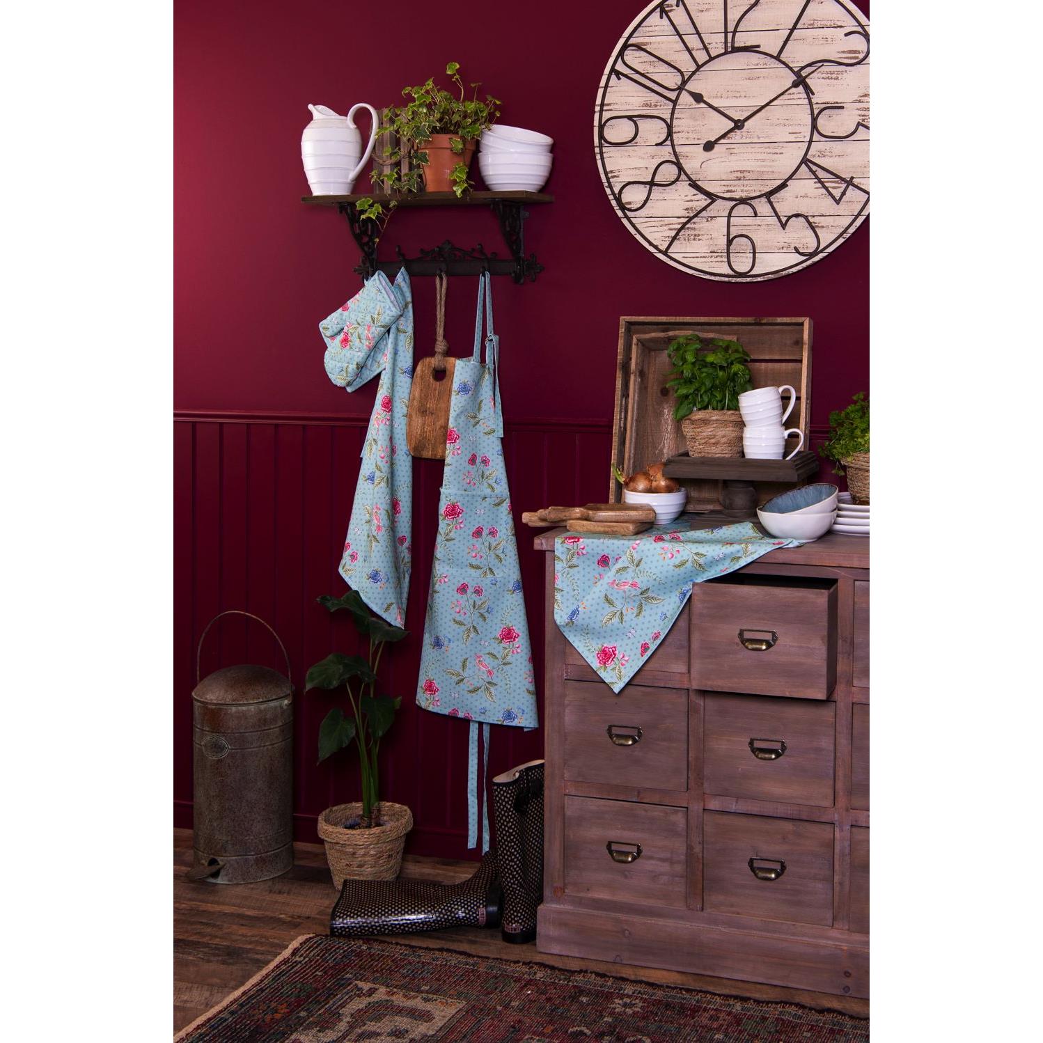Clayre & Eef Tafelkleed  130x180 cm Blauw Groen Katoen Rechthoek